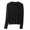 2026 Lady's Woollen Sweater Round-neck button-up fashionable outerwear