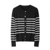 2026 Lady's Woollen Sweater Commute Stripes Cardigan