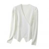 2026 Lady's Woollen Sweater French V-neck style makes you look slimmer