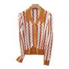 2026 Lady's Knitted shirt Wave pattern Elegant temperament