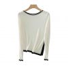 2026 Lady's Woollen Sweater Boat-neck fitted and slimming top