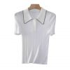 2026 Lady's Lyocell T-shirt  Lapel Collar Pullover 
