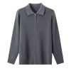 2026 Men's  Woollen Sweater Lapel-collar Zipfront Cardigan
