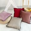 Hot Sale Velvet Soft Fashion Modern Decorative Square Throw Pillow Cover with Ruffle Cushion Case for Sofa Bedroom