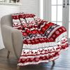 Super Soft Christmas Holiday Theme Throw Blanket Plush Printed Flannel Blanket Gift Blanket for Couch Sofa Bed