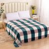 100% polyester single layer flannel fleece blanket with stripe pattern and check printing