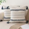 Throw Pillow Covers ,Tufted Embroidered, Decorative Pillow Covers for Living Room Farmhouse Sofa Bed