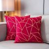 Velvet Cushion Cases Decorative Gold Foil Geometric Pattern Soft Square Throw Pillow Covers