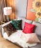 Velvet Cushion Cases Decorative Gold Foil Geometric Pattern Soft Square Throw Pillow Covers