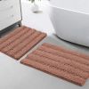 Chenille Bathroom Rugs Set Non-Slip Bath Mats for Bathroom Super Absorbent Shaggy Rugs for Tub Shower Toilet Bath Rug Plus U