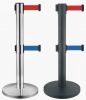 Retractable crowd control stanchions