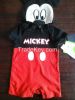 100% cotton baby boy's rompers pretty  boy's layette Mickey Mouse romper with bowtie/appliqued embroidery and hat