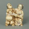 Mammoth Ivory Carved Figurine Netsuke, Various size.