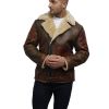 New Arrival Fashion Winter Aviator Fly Leather Bomber B-3 Leather Jacket Bomber Jacket Faux Fur Leather jackets