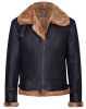 customs bomber jackets Aviator Mens Bomber Pilot Flying Fur Collar Sheepskin Leather Jacket