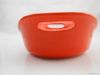 Orange Ceramic food serving bowl with handles