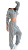 custom dance cheap slim fit Jogging Suit Tracksuit sweatsuit training suit jogging crop top women ladies fleece french terry