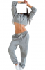 custom dance cheap slim fit Jogging Suit Tracksuit sweatsuit training suit jogging crop top women ladies fleece french terry