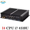 Partaker I4 Industrial Mini PC with 6 COM 2 HDMI 2 Lan Black Color Intel i3 4005u 4010u i5 4200u i7 4510u Processor