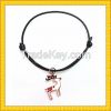 door bell shape wax rope promotional gift charm bracelet