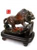 Gem stone  carving tiger carvig nature red wood fossil hand craft gift