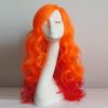 2013 new design"Premium synthetic hair with orange color mix rosy long and wave wig