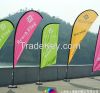 feather flag made from fiberglass rod with 110gms polyester and 90% bleed through