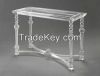 Acrylic Console table  Elegant Design Tempered glass table top + Acrylic base 