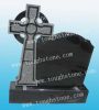 headstone with black g...