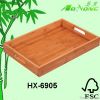 Bamboo serving tray with foldable leg