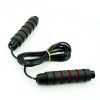 black adjustable soft foam long handles workout professional jump rope