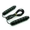 black adjustable soft foam long handles workout professional jump rope