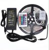 New!!! RGB Led Strip Waterproof 5M SMD 5050 300 LEDs/Roll +24 keys IR Remote+12V 6A Power Adapter 