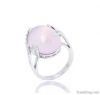 925 silver rose quartz ring---HZ10R004R