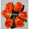 Artificial flower soft touch PU 6 head rose wedding  bouquet