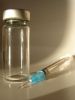 clear glass vial