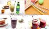 Colorful paper drinking straws