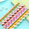 Colorful paper drinking straws