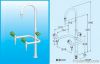 Deck Mounted Swing Gooseneck Triple Outlet Faucet