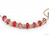 Wholesale European gold red charm beads bracelets jewelry