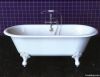 Cast iron clawfoot enamel bathtub