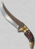 12" Hunting Knife Brass Bolster   Multi Color Wood Handle.