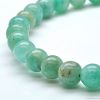 1D000913B Smooth Ball 6mm Bluish Green Color Amazonite Bracelet