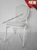 Exquisite white soft leather with rivits  aluminum Banquet chair TD008