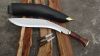 18 inches High Carbon steel Gurkha kukri knife with Leather sheath wood handle