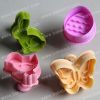 4pcs Plastic Easter theme plunger cutter set(4clorways at random), Ester egg turkey butterfly rabbit shapes