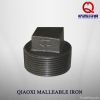 beaded black malleable iron pipe fitting cast plug