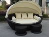 rattan bed, rattan fur...