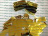 Gold color rectangle metallic foil confetti