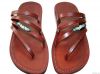 Brown Decor Rainbow Leather Sandals